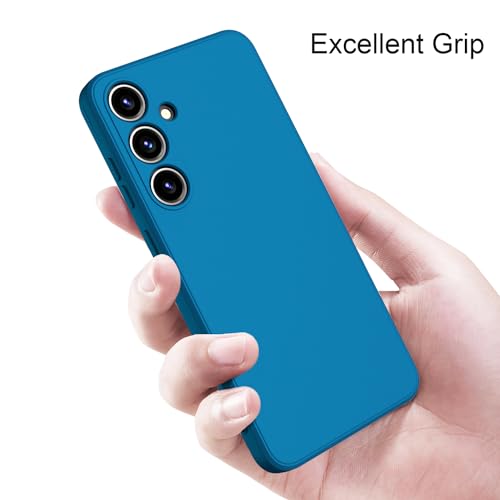 Image of Kapa Matte Protective Lens Flexible Back Cover for Samsung Galaxy S24 | Slim Silicone with Soft Lining Shockproof Full Body Bumper Case (Blue)