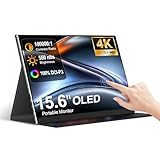 Sibolan - 15.6" Portable Monitor, 4K OLED 3456X2160 Touchscreen, 100% sRGB 10000:1, Multi-Touch, USB-C HDMI, Travel Monitor for PC, Phone, PS4/5, Xbox Switch with Case