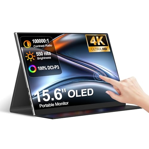 15.6 4K OLED Touchscreen Portable Monitor with Case