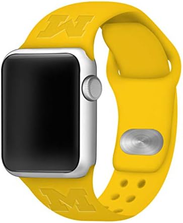 Amazon Com Affinity Bands Michigan Wolverines Debossed Silicone Watch Band Compatible With Apple Watch 38mm 40mm Gold Cell Phones Accessories
