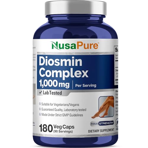 NusaPure Diosmin Complex 1 000mg per Serving 180 Veggie Caps (Non-GMO Vegan) Citrus Aurantium