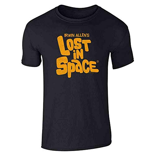 Lost in Space Short Sleeve T-Shirt Retro Sci-Fi Graphic Tee Black 2XL