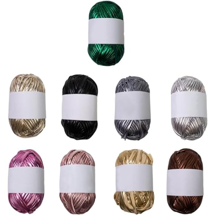 40meter Metallic Tshirt Yarn Polyester Crochet Knitting for Crochet Bag Black Craft Ribbon Roll
