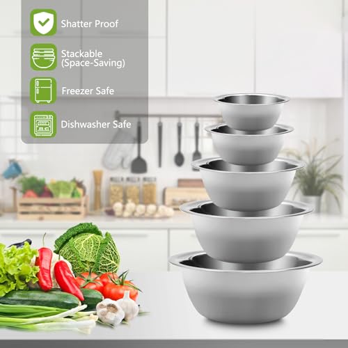 Set de 5 tazones de acero inoxidable para mezclar miniatura 2