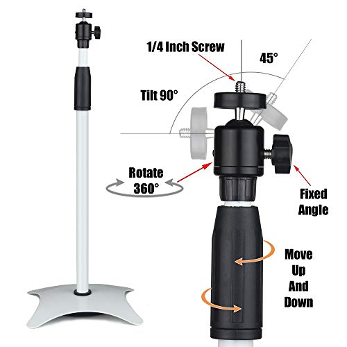 Projector Tripod Stand Drsn Portable Tripod Adjustable Height 27\" to 49\" 360°Swivel Pivot Ball Head Floor Stand Holder for Small Camera Webcam Microphone Projector GoPro