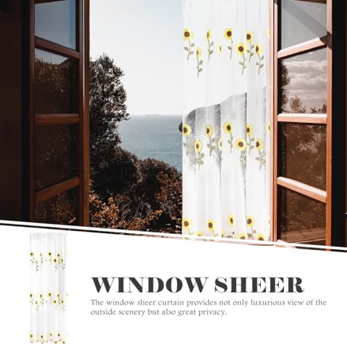 Visillo de ventana de poliéster resistente con estampado decorativo 4