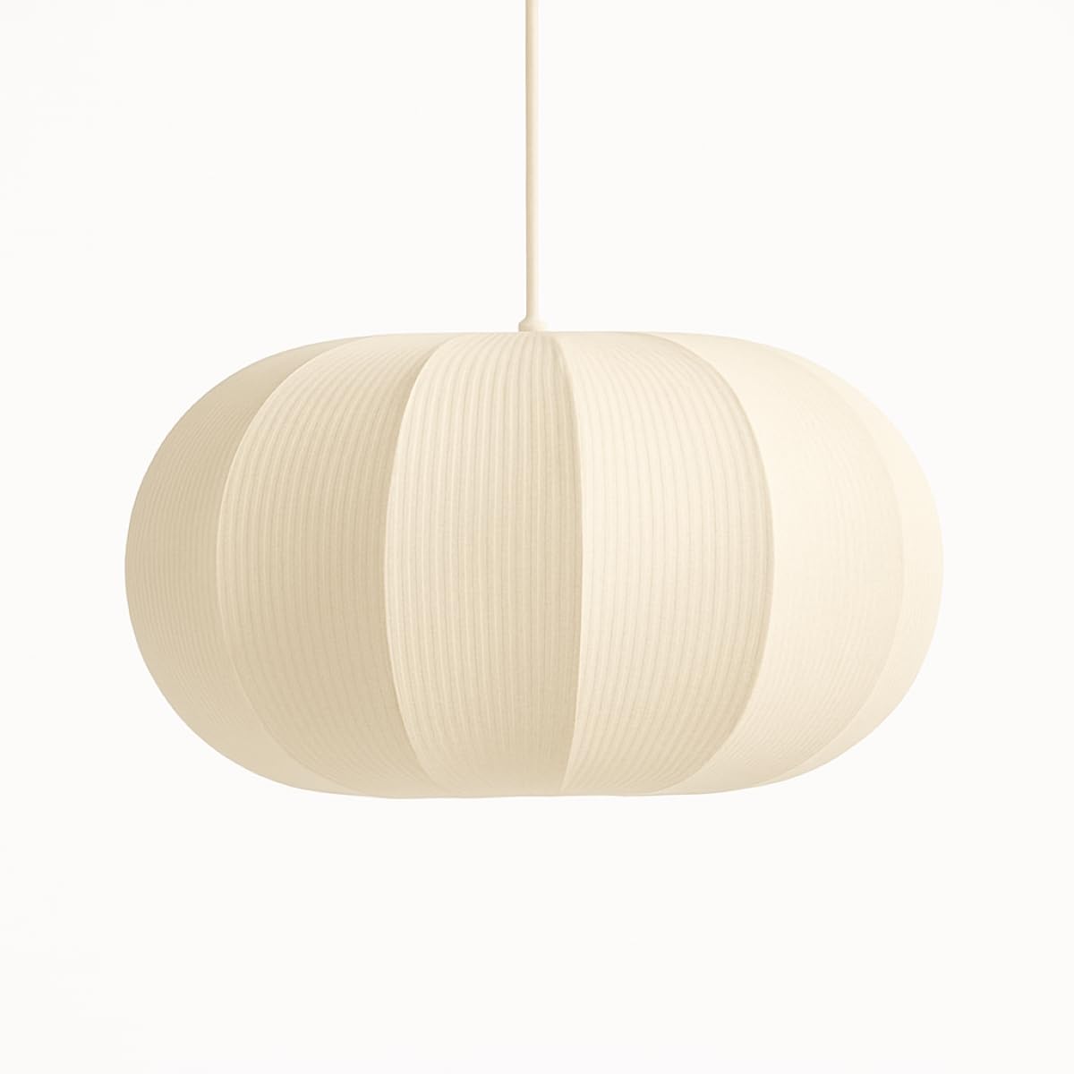 Cgc Lighting Cream Oval Indoor Lamp Shade Ribbed Stretch Cotton Fabric Hanging Ceiling Floor Table Lamp (Cream Oval)