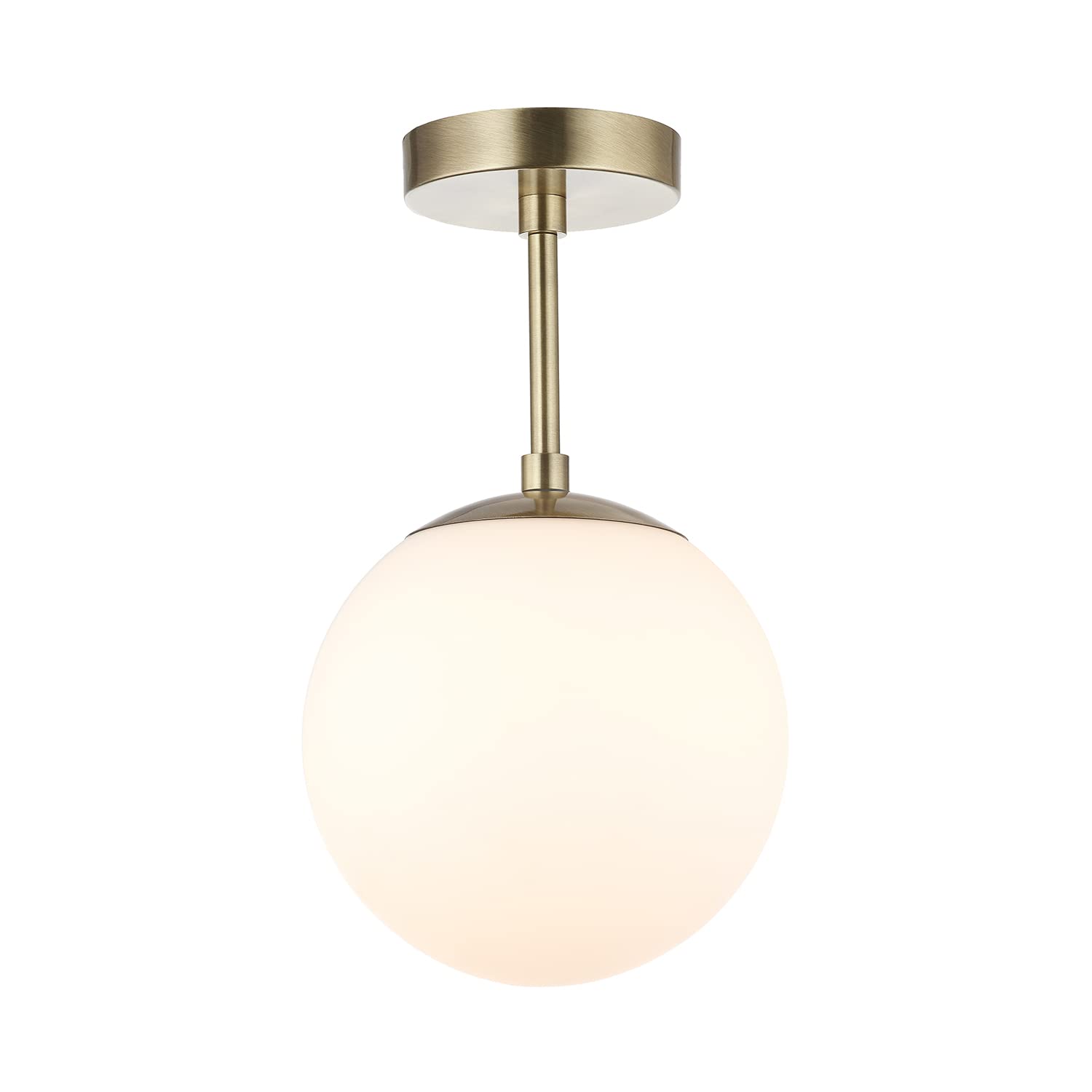 Happy Homewares Traditional Glass Globe Ip44 Bathroom Ceiling Light Fixture In Antique Brass from B&Q