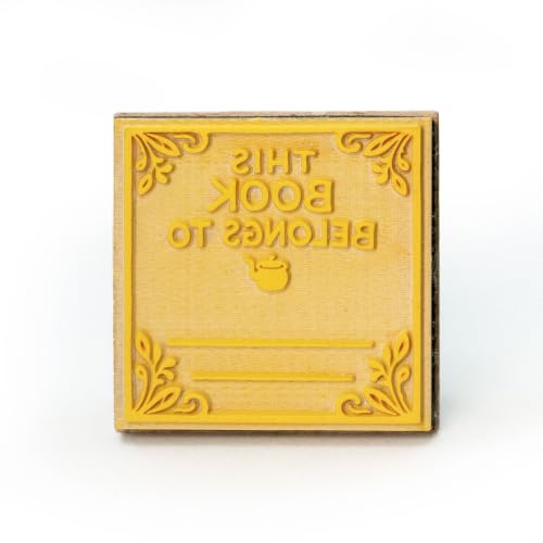COLOP - Vintage Wooden 4545 This Book Belongs to: Rubber Stamp for Scrapbooking and Card Making - Decorative Craft Stamp for Planners Journals Classroom or DIY Projects