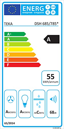 TEKA-Campana-Decorativa-de-Pared-de-70-cm-con-Motor-ECOPOWER-Modelo-DSH-785-Eficiencia-energetica-A-67-100-x-90-x-48-cm-3600-W-68-Decibeles-Plastico-Acero-Inoxidable