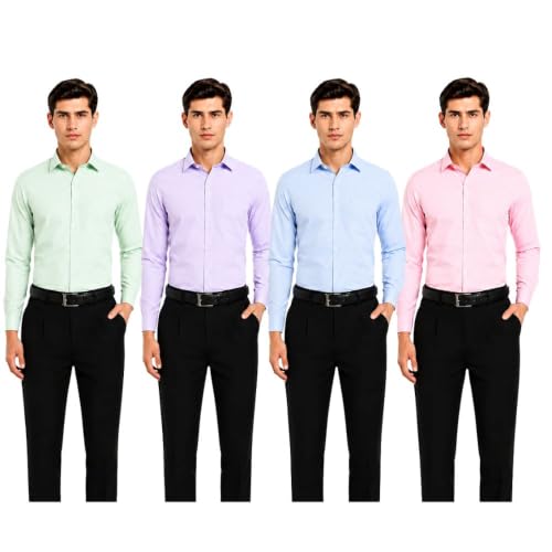 Image of Men's Solid Formal Shirt | Premium Cotton Rich Full Sleeves Shirt | Comfort Fit Office Wear Shirt with Single Chest Pocket | Stylish Casual & Formal Shirt for Men