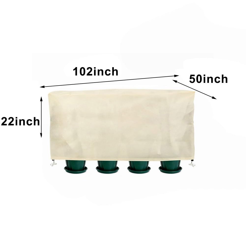 Copertura antigelo per piante, tessuto non tessuto resistente al freddo, con isolamento, per alberi e arbusti da giardino, beige, 101,6 x 38,1 x 45,7 cm
