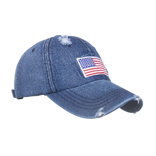 Image of USA Flag Baseball Cap American Patriotic Trucker Hat Father Dad Mother Mom Adjustable Sportswear Hat for Men Women Adults