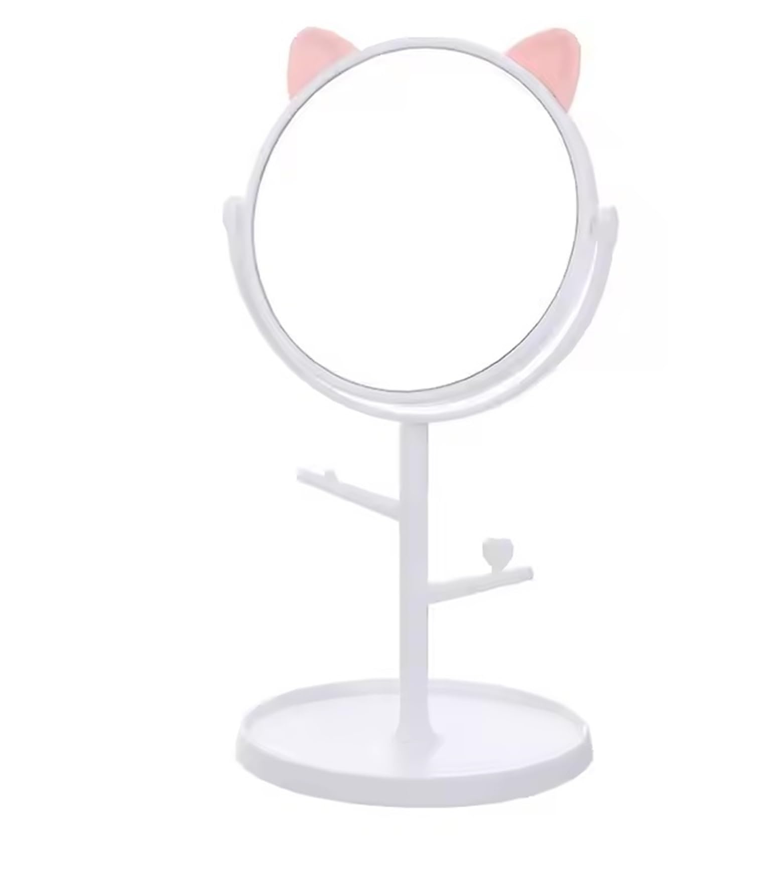 Table Makeup Mirror with Stand - Small Vanity Portable Foldable Travel Mirror for Face, Make Up, Desk, Shaving, Hostel, Ergonomic Design - White-image-34