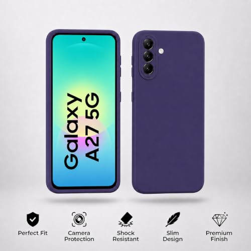 Image of FIRST MART Matte Silicone Back Cover for Samsung Galaxy A27 - Purple