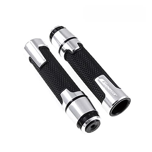 Poignées moto BMW C400X C400GT anti-vibration en caoutchouc et alu argent 22mm