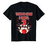 Kinder 3 Jahre alt So rolle ich 3. Bowling Birthday Party Boy T-Shirt