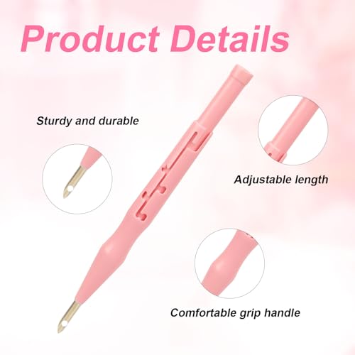 Image of 4pcs Adjustable Punch Needle Threader, Embroidery Pen Tool Supplies with Wire Guide for Felting Threader DIY Stitching Applique and Creative Crafts