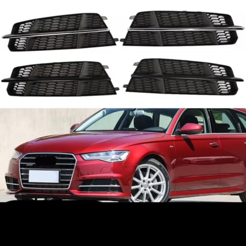 Cubiertas de luz antiniebla cromadas en panal para el parachoques del Audi A6 C7 2