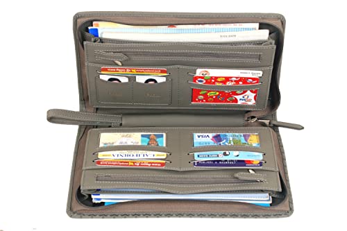 Image of Sukeshcraft Multiple Cheque Book Holder | Original PU Holds Upto 8 Cheque Books, BabyGrey