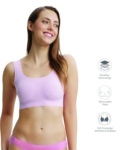 Image of Jockey 1839 Lounge Bra | Wirefree | Padded | Full Coverage | 360 Degree Stretch and Removable Pads | Microfiber Nylon Fabric