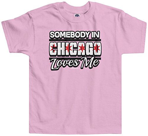 Threadrock Little Girls' Somebody in Chicago Loves Me Toddler T-Shirt