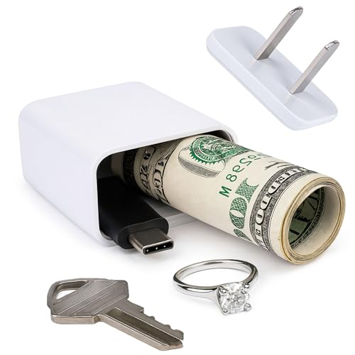Secret Stash Phone Charger Diversion Safe - Realistic Looking USB Charger with Hidden Storage...
