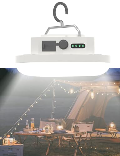 5000LM Rechargeable LED Camping Lantern with Battery Power, 3 Lighting Modes Portable Tent Light for Hanging, IPX5 Waterproof Emergency Light for Outdoor Activities, Automative, Power Outages