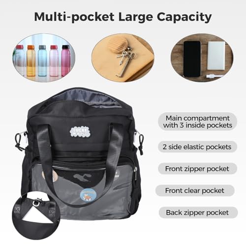 BOSREROY Black Anime Ita Bag, Terylene Cotton Crossbody Messenger Bag With Insert For Pins, Travel & Display4