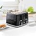 Daewoo Argyle Collection, Toaster 4 Slice With Defrost, Reheat And Browning Control To Use At Your Convenience, While The Removable Crumb Tray Makes Cleaning Quick, Black