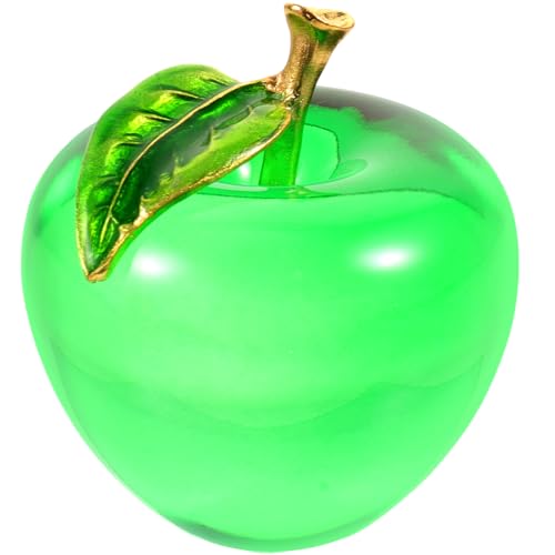 ELEOUTI Ornement de Bureau en Cristal Pomme Verte Décoration Intérieure Minimaliste Figurine de Collection Compacte pour Salon et Bureau Modèle de Fruit...