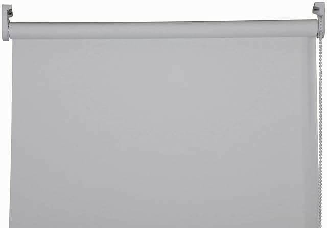 Thermal Insulated Blackout Fabric Roller Blinds, Easy Fit Room Darkening Shades Fittings Included Light Grey (Width 120cm x Length 165cm, Blackout, Grey) (BK004)