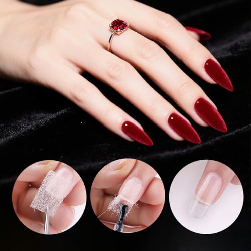 100 Stück Silk Fiberglass Nagelverlängerung, Gel Nägel Starterset Nail Extensions, Kit Manicure Tool für die Fingernagelreparatur Nägelverlängerung