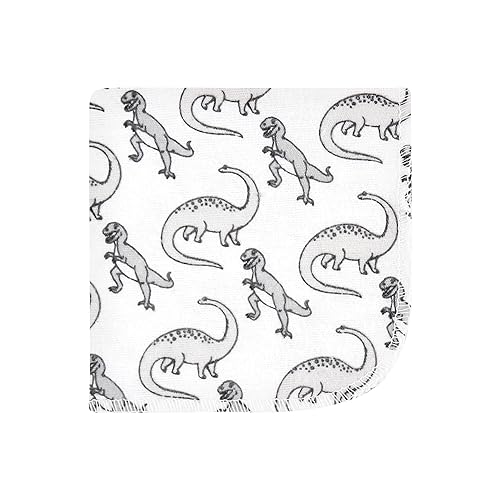 Image of Hudson Baby Unisex Baby Flannel Cotton Washcloths 10-Pack, Neutral Dino World, One Size