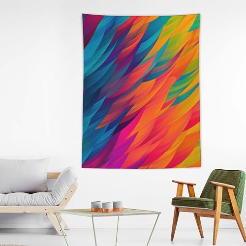 Tapisserie murale en tissu avec motif de couleurs abstraites couverture murale esthétique