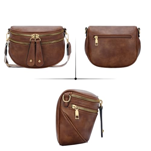Image of KKXIU Crossbody Sling Bag for Women Trendy Fanny Pack Vegan Leather Chest Bag | Trendy