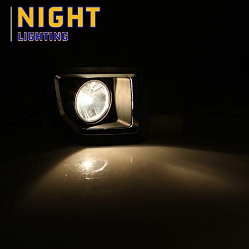 AUTOFREE Driving Fog Lights Fit for 2015-2019 GMC Sierra 2500HD/ 3500HD with PS 12V 24W Bulbs Fog Lamps Replacement Included Wiring Kits & Switch-1 Pair (Clear Lens)