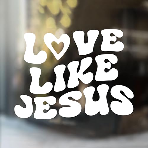 Image of Love Like Jesus Car Decal, Christian Jesus Religious Gift Car Mirror Decals Accessories Affirmations Funny Vinyl Waterproof 8 Inches Car Decal Bumper Decal Gifts for Mom Dad Friend Coworker