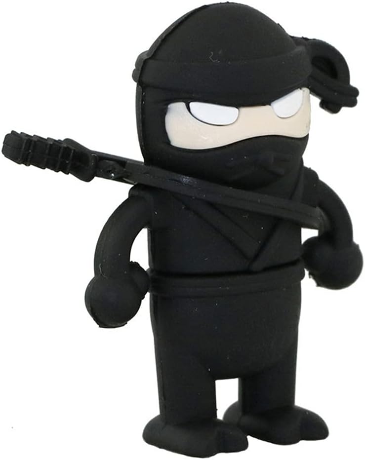 128GB Ninja Shape USB Flash Drive USB Drive USB Stick USB Flash Disk USB Disk Thumb Drive Pen Drive U Disk PenDrive Memory Stick External Storage Flash Memory USB Storage USB 2.0 Stick (Black)