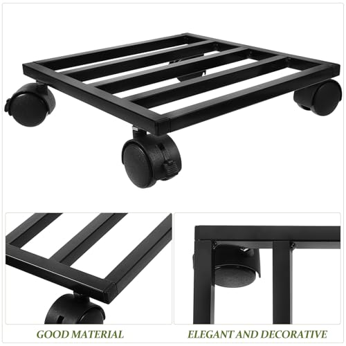 Support de plante robuste en métal avec base carrée 25 cm noir - 4