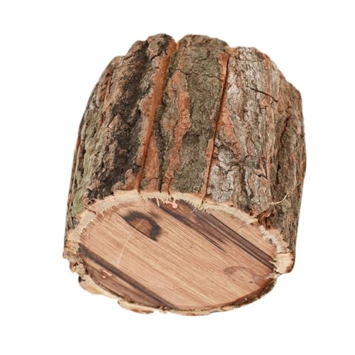 Lurrose Rustikaler Pflanzkübel aus Baumrinde Wetterfester Outdoor blumentopf im Fassstil Natürlicher Holz übertopf für Sukkulenten und Blumenarrangements Vielseitiger Garten