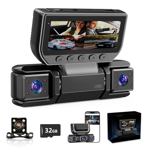 Dash Cam a 360° a 4 canali: dotata di più obiettivi, il DVR per auto a 360° cattura video ad alta definizione 1080p da tutte le direzioni, rendendolo uno strumento essenziale per documentare eventuali incidenti sulla strada