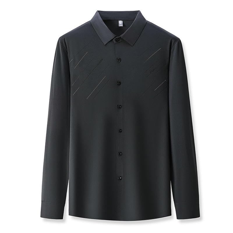 Chemise élastique homme manches longues style coréen décontractée chic - 5