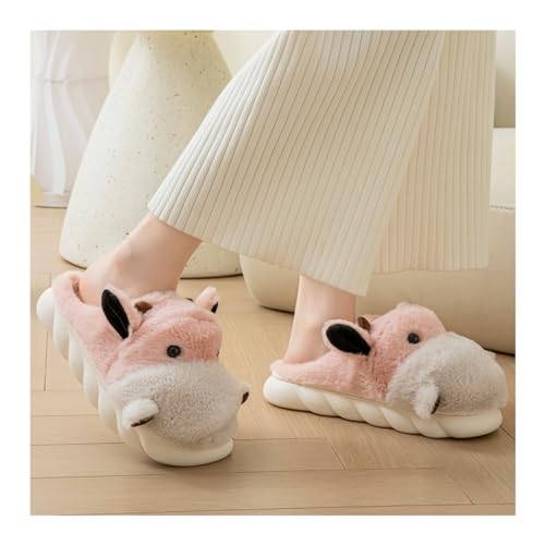 Men's and women's cotton slippers, winter animal plush warm and non slip slippers, holiday gifts3