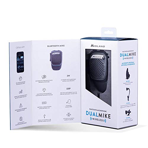Midland Micrófono Inalámbrico Bluetooth Dual Mike para CB Talk con altavoz y modo analógico 4