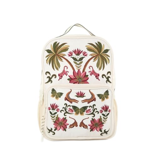 Bolsa Mochila Farm Me Leva Amazonia Chic Off White Estampada