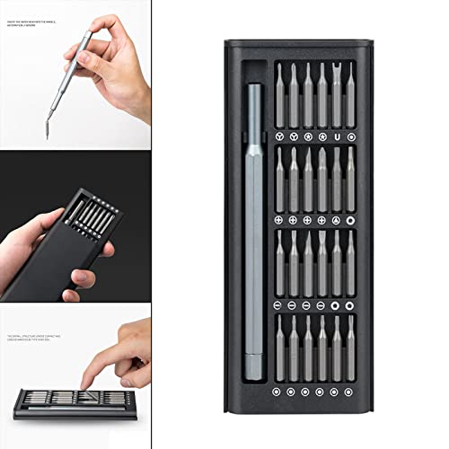 yotijay Kit de chave de fenda multifuncional 25 em 1 ferramenta manual com estojo Broca de chave mag