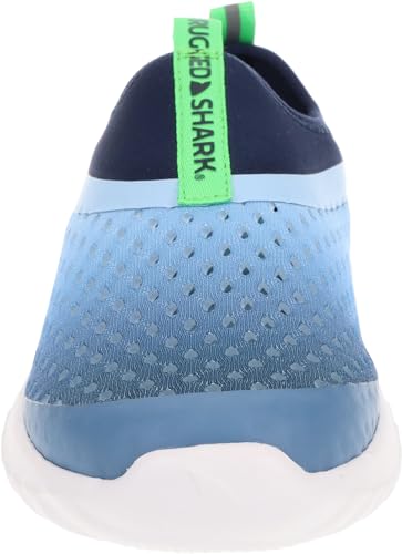 RUGGED SHARK Coast RNR Kids Water Shoe with Drainage Port, Athletic Runner Youth Sizes, Navy Blue/Green, Youth Size 6/Women's 82