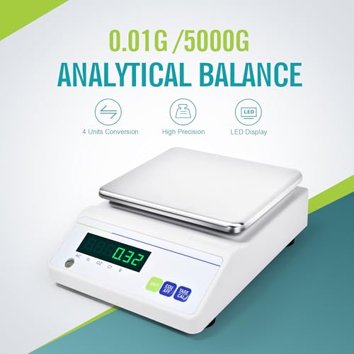 Image of High Precision Lab Scale Analytical Balance,G /ct /oz /lb,5000g x 0.01g