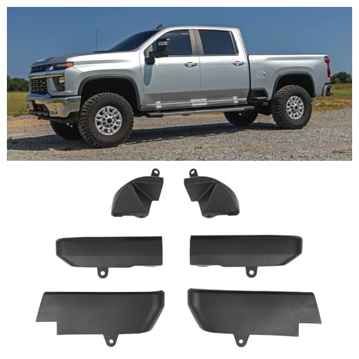 PFRREOR 6PCS Mud Flap Delete for Silverado 2500/3500HD 2021-2025 Front Rear Mud Flap Delete Cutting is Required Fit with Larger Tired